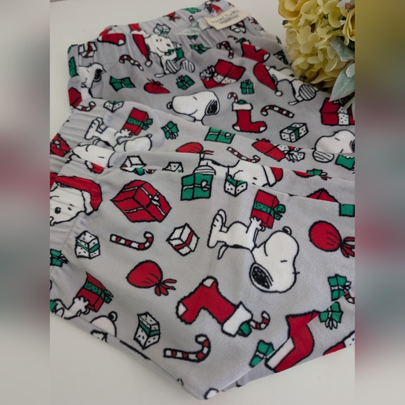 NEW Munki Munki SNOOPY Peanuts Christmas PJ Lounge Jogger Pants Velour Women XL - Picture 4 of 15